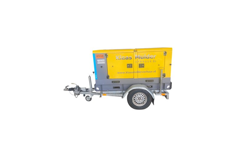 Aggregaat Atlas Copco 40 KVA op aanhanger