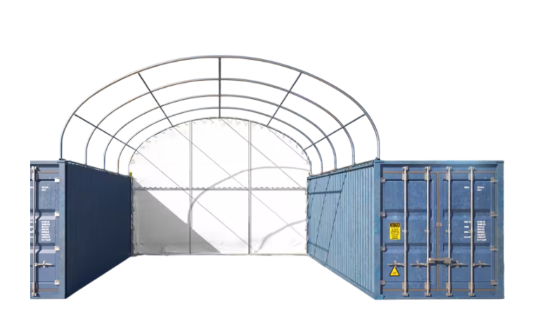 Achterwand voor container overkapping