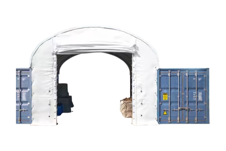 Voorwand voor container overkapping