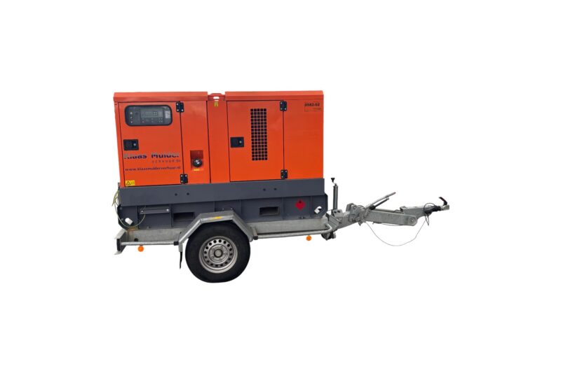 Aggregaat Atlas Copco 60 KVA op aanhanger